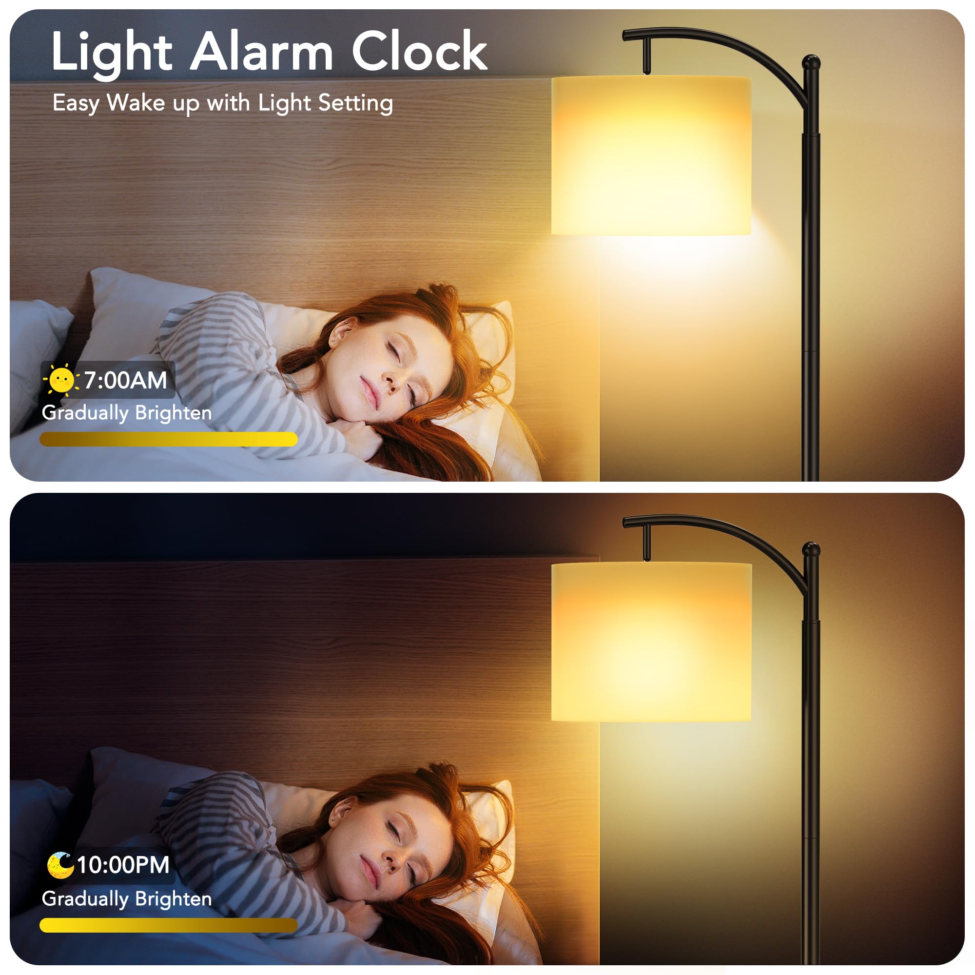 ROTTOGOON Floor Lamps with Matter Smart Light Bulb, RGB +